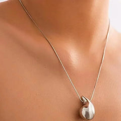 Snake Chain Pendant Choker Necklace Vintage Glossy Tear Aesthetic Jewelry Set Earring