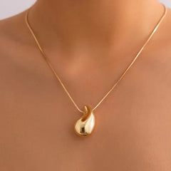 Snake Chain Pendant Choker Necklace Vintage Glossy Tear Aesthetic Jewelry Set Earring