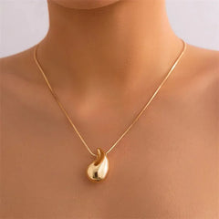 Snake Chain Pendant Choker Necklace Vintage Glossy Tear Aesthetic Jewelry Set Earring