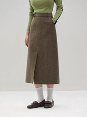 Graceful Double Brested Wool Front Spilt Top