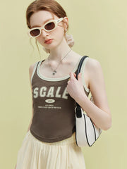 American Retro Knitted Vest Color Slim Tank Top