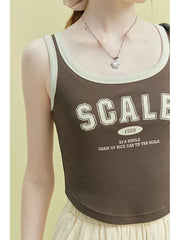 American Retro Knitted Vest Color Slim Tank Top