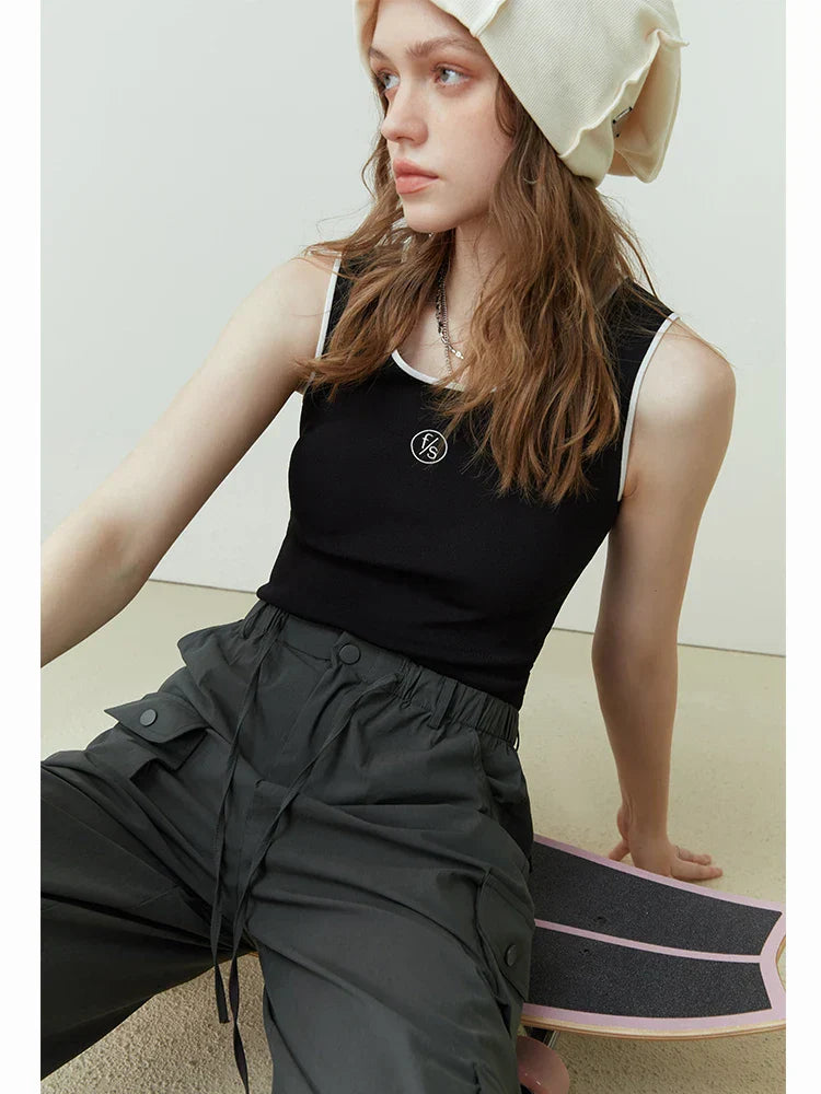 Spring Sleeveless Knitted Vest FSLE Sports Wind Tank Top