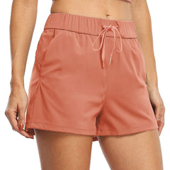 Cotton Linen Sports WomenLace Up Yoga Fitness Summer Breathable Athletic Shorts