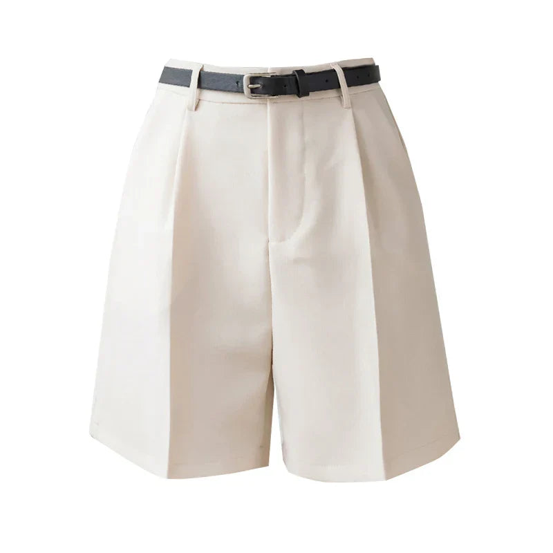 High Street Fashionable Color High Waist Zipper Office Lady Summer Bottoms Shorts Shorts