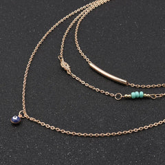 Fashion New Multilayer Blue Statement Jewelry Choker Girl Necklake