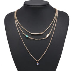 Fashion New Multilayer Blue Statement Jewelry Choker Girl Necklake