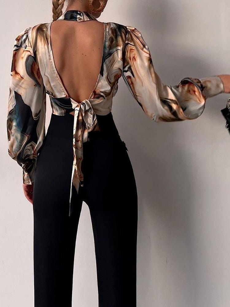 Office LadySlim Stand Collar Long Sleeve Blouse