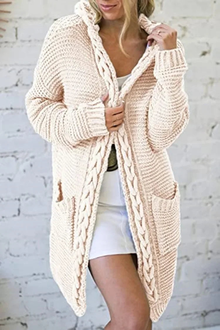 Fashion Sweaters Color Blocking V-neck Long Sleeve Casual Dough Twists Jerseys Coat