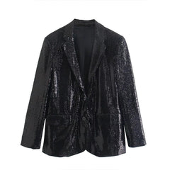 Sequin Loose Female Office Lady Blazer