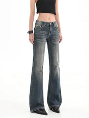 Vintage High Waist Summer Street Style Flared Jeans