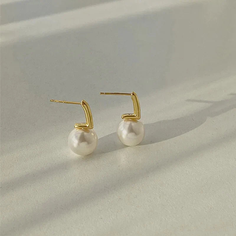 French Simple Imitation Pearl Temperament Wedding Party Jewelry Accessories Earring