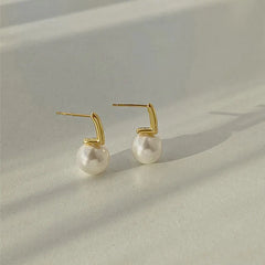 French Simple Imitation Pearl Temperament Wedding Party Jewelry Accessories Earring