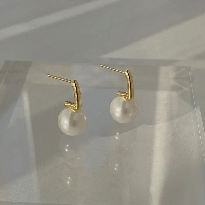 French Simple Imitation Pearl Temperament Wedding Party Jewelry Accessories Earring