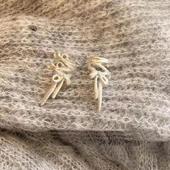 Girls Ribbon Aesthetics Ear Clips Ballet Style Ribbon Bow-knot Fashion Earring