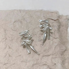 Girls Ribbon Aesthetics Ear Clips Ballet Style Ribbon Bow-knot Fashion Earring