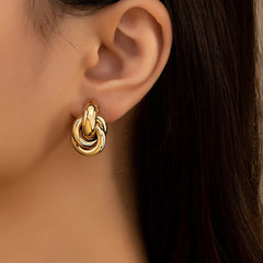 Gold Silver Knot Shiny Plating Trendy Cute Daily Wear Jewelry Earring