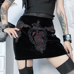 Vintage Butterfly Embroidered Gothic Top