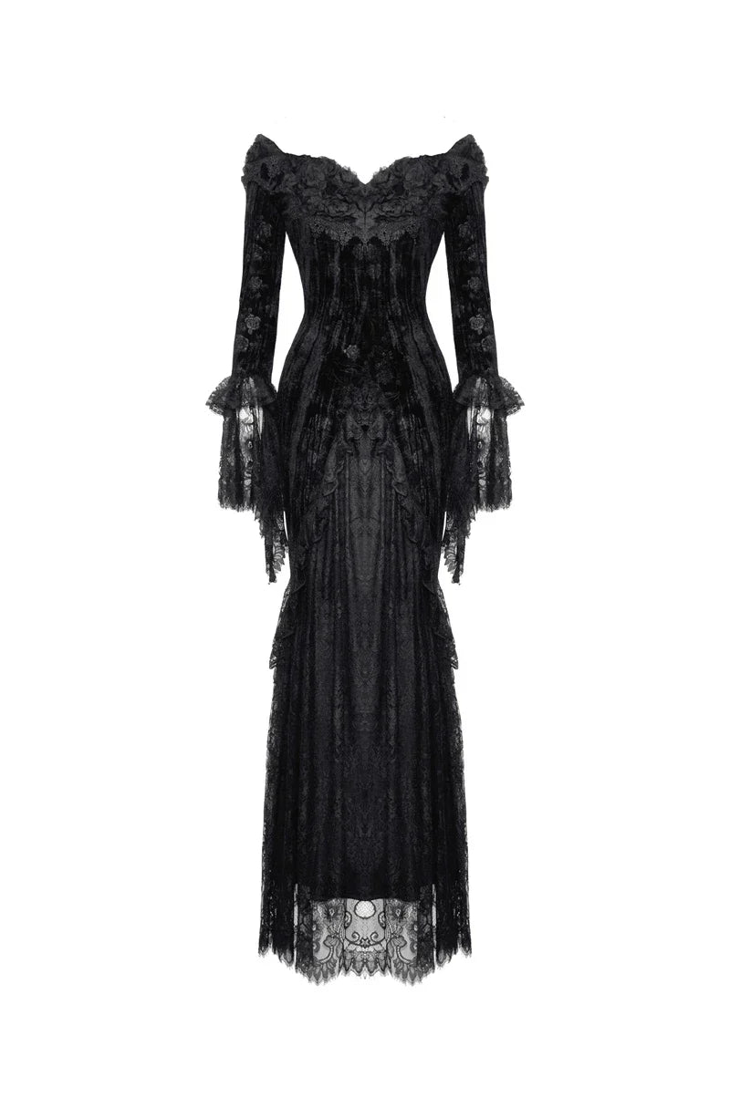 Style Dark Gothic Mid-Length Black Dress