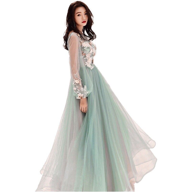 Green Fantasy Fairy Prom Dresses Summer Wedding Dresses