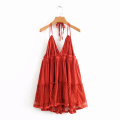 Summer Deep V Sexy Beach Holiday Casual Boho Dress