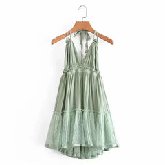 Summer Deep V Sexy Beach Holiday Casual Boho Dress