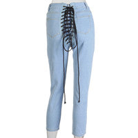 Street Fashion Fitness Trousers Hip Bandage Lace Up Vintage Pants