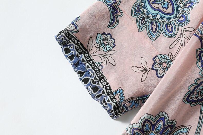 V Neck Short Sleeves Printed Ruched Fashion Summer Dress