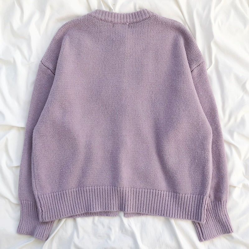 Sweaters Cardigans Warm Casual Arrival Solid Knitwear Loose Coat