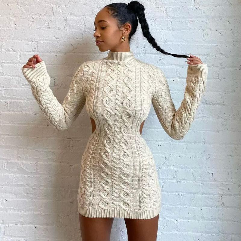 Sexy Knitted Sweater Dresses Fall Winter Clothes