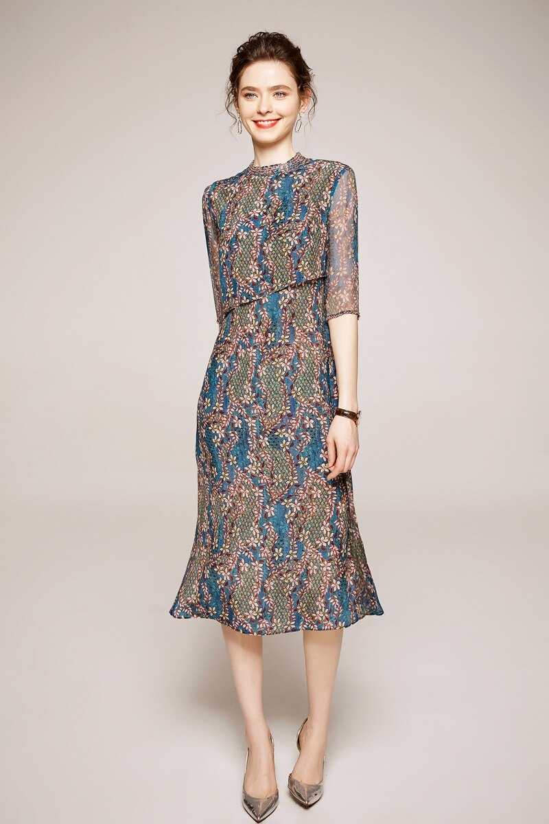 100% Silk WomenRunway Dresses