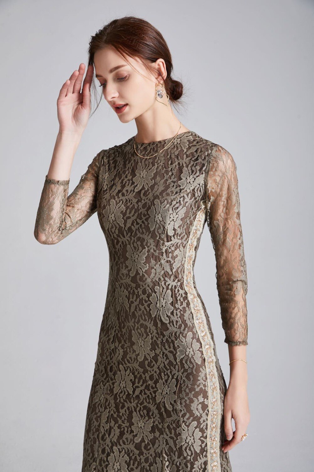 Lace Fashion Long Party Prom Dresses