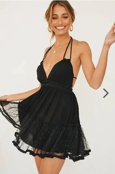 Summer Deep V Sexy Beach Holiday Casual Boho Dress
