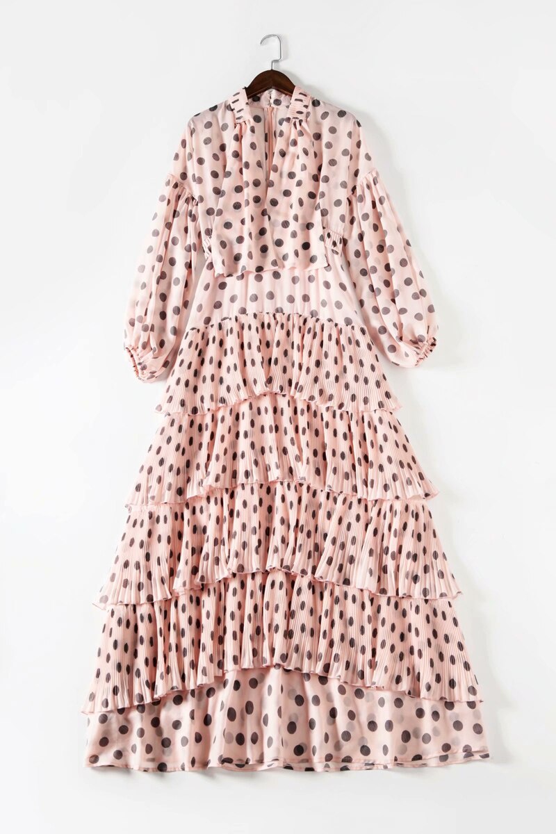 Long Sleeves Floral Printed Ruffles Elegant Casual Maxi Dress