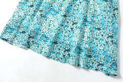 O Neck Short Sleeves Lace Up Waist Floral Printed Elegant Summer Dress