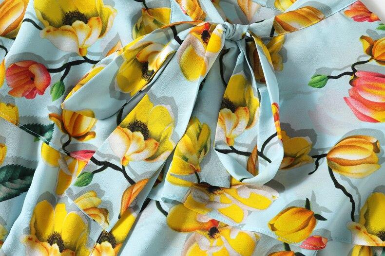 Lace Up Bow Collar Ruffles Printed Cape Sleeves Elegant Holiday Dress