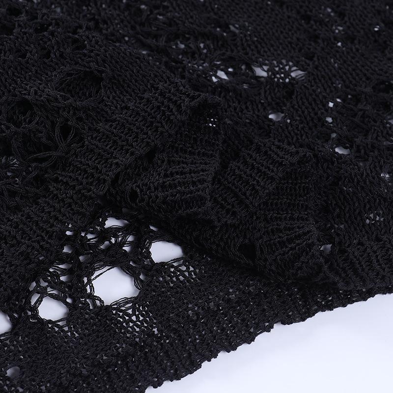 Spring Hollow Out Crochet Knit Bodycon Dress