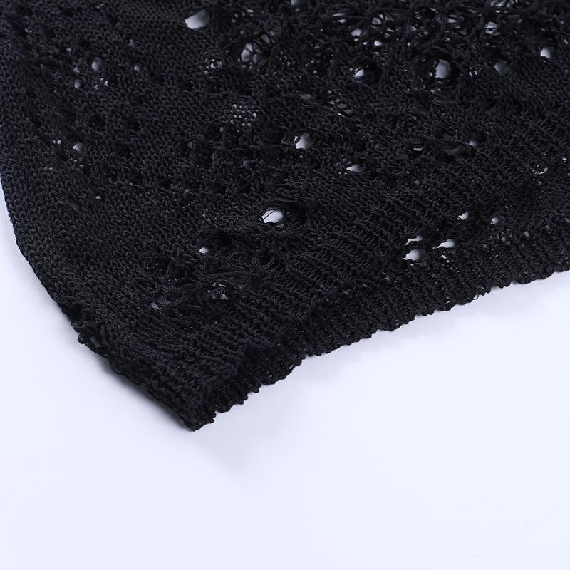 Spring Hollow Out Crochet Knit Bodycon Dress