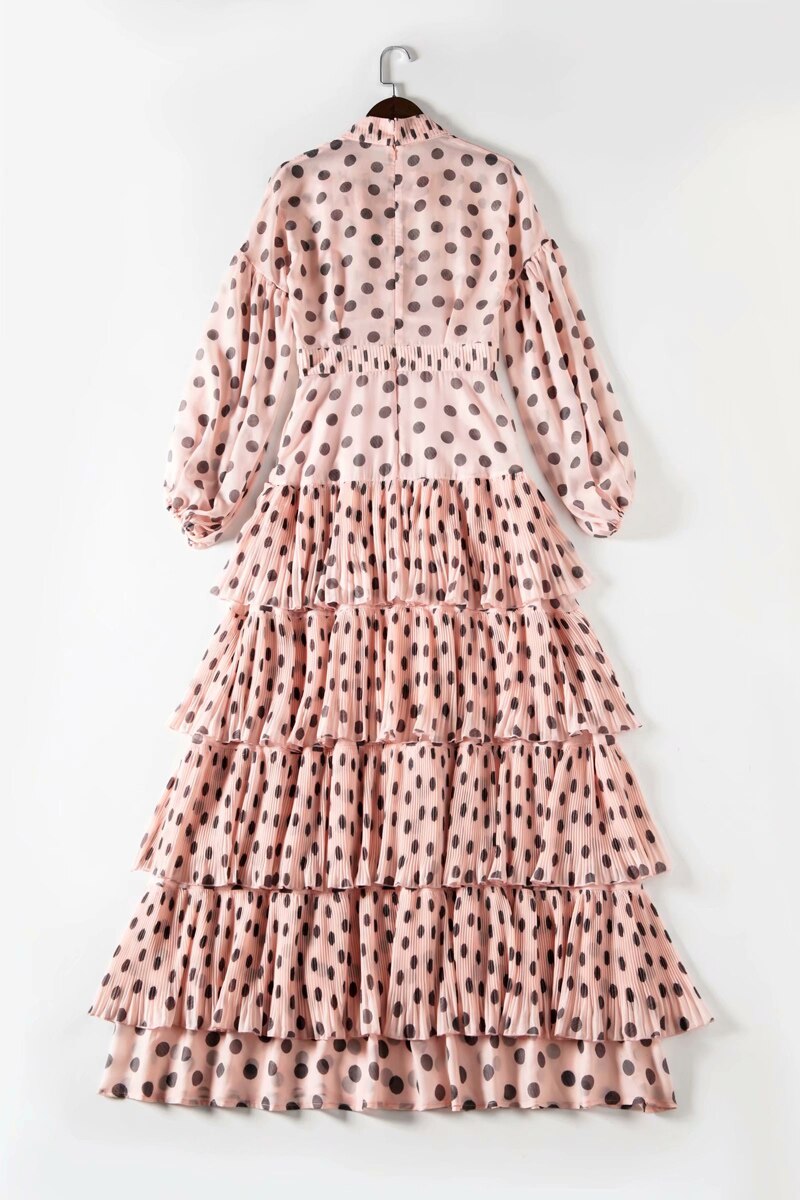 Long Sleeves Floral Printed Ruffles Elegant Casual Maxi Dress