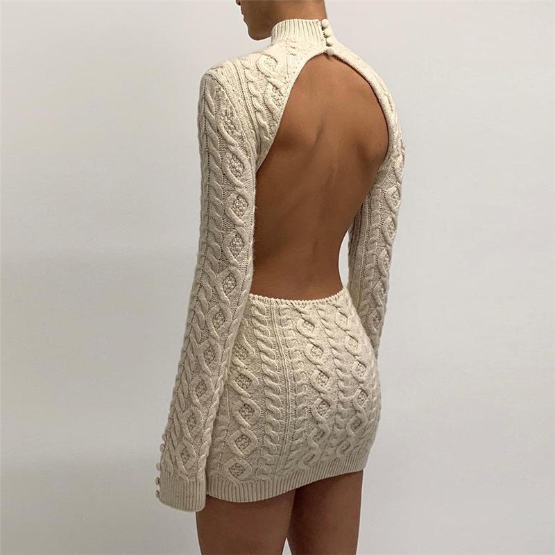 Sexy Knitted Sweater Dresses Fall Winter Clothes