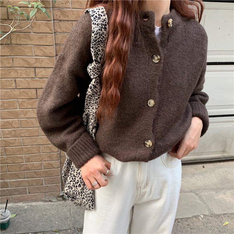 Sweaters Cardigans Warm Casual Arrival Solid Knitwear Loose Coat