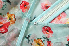V Neck Short Sleeves Printed Sash Belt Fashion Summer Dress