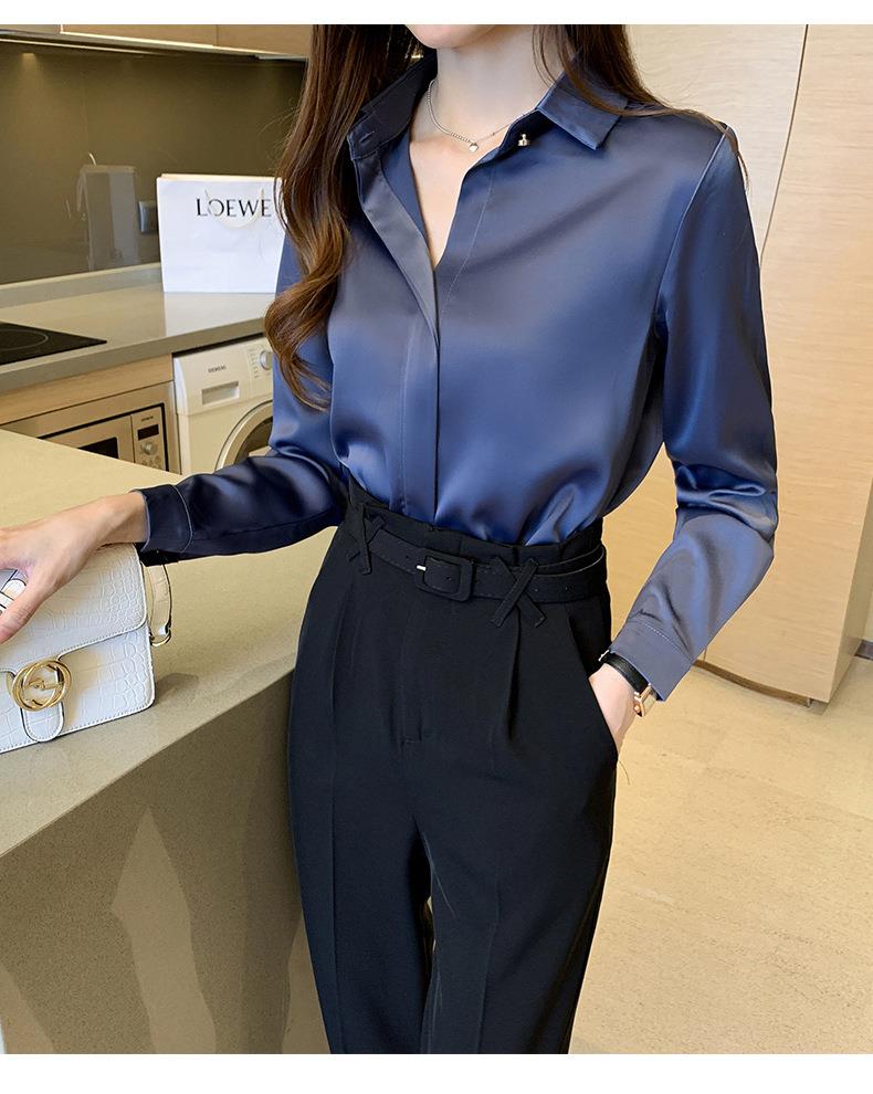 Woman Blouses Satin Top Female Shirts and Blouse Basic Ladies Tops OL Clothing