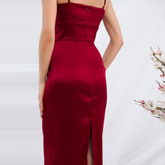 Sexy Satin Backless Bodycon Dress