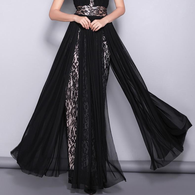 WomenRunway Designer Dresses Halter Sleeveless Embroidery Lace Open Back Fashion Long Party Prom Maxi Dresses