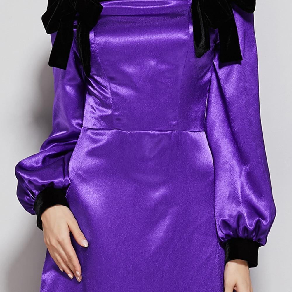 WomenParty Prom Dresses Slash Neckline Long Sleeves Bow Detailing Elegant Maxi Designer Fashion Dresses