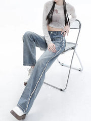 Retro Harajuku High Waist Straight-leg Denim Jeans