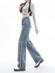 Retro Harajuku High Waist Straight-leg Denim Jeans