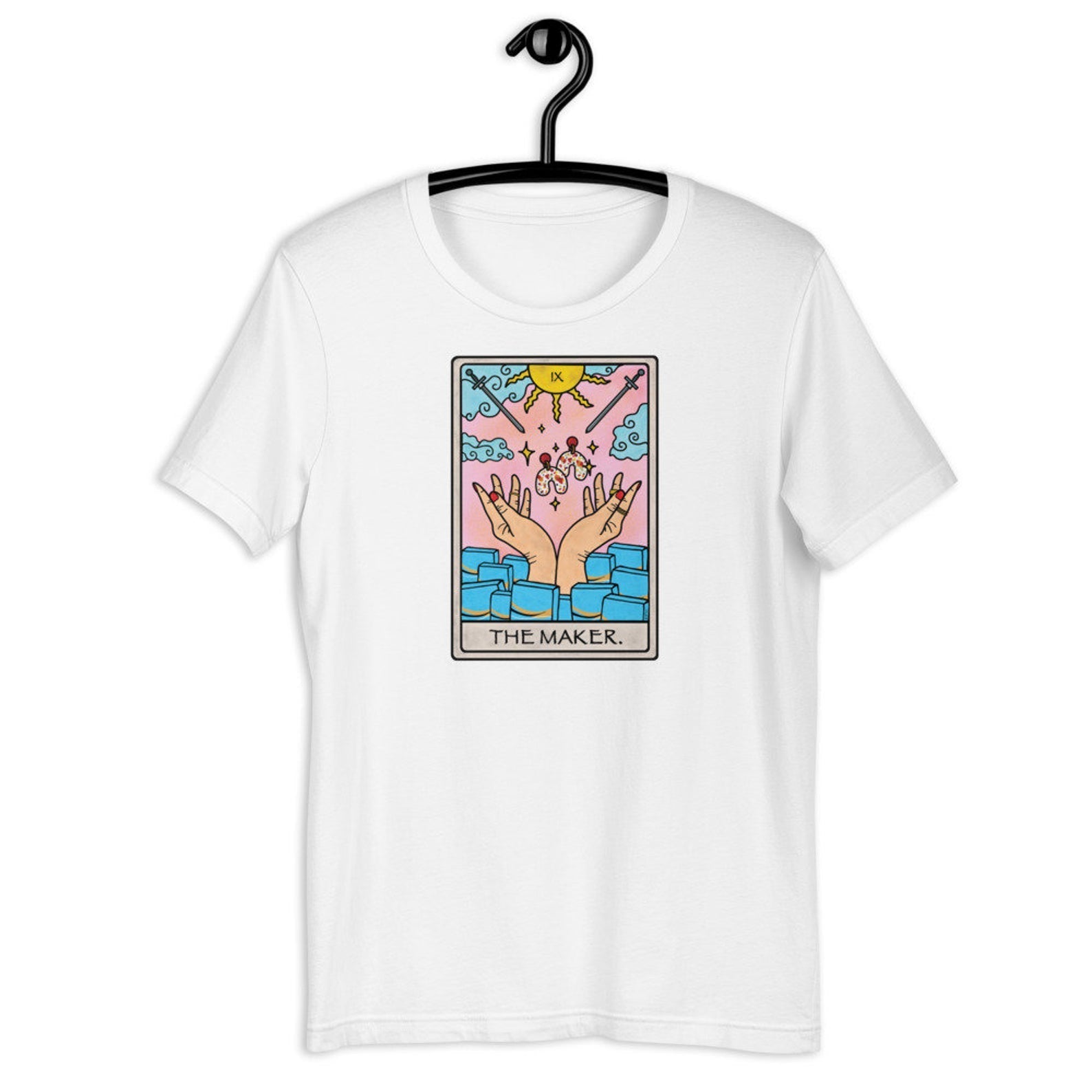 T-shirt Tarot Print Tops Casual Ladies Basic