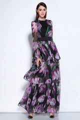 Runway O Neck Long Sleeves Dresses